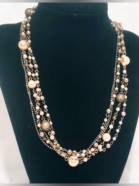Premier Design faux Pearl and  Multi-Strand Necklace.